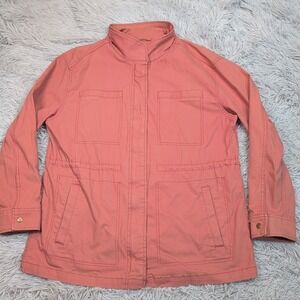 Old Navy Jacket Womens L‎ Pink Utility Coat Casual Comfort Pockets Zip Up